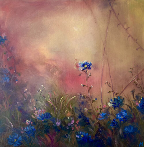 Forget me not, Oil on board, 30x30 cm, 2022