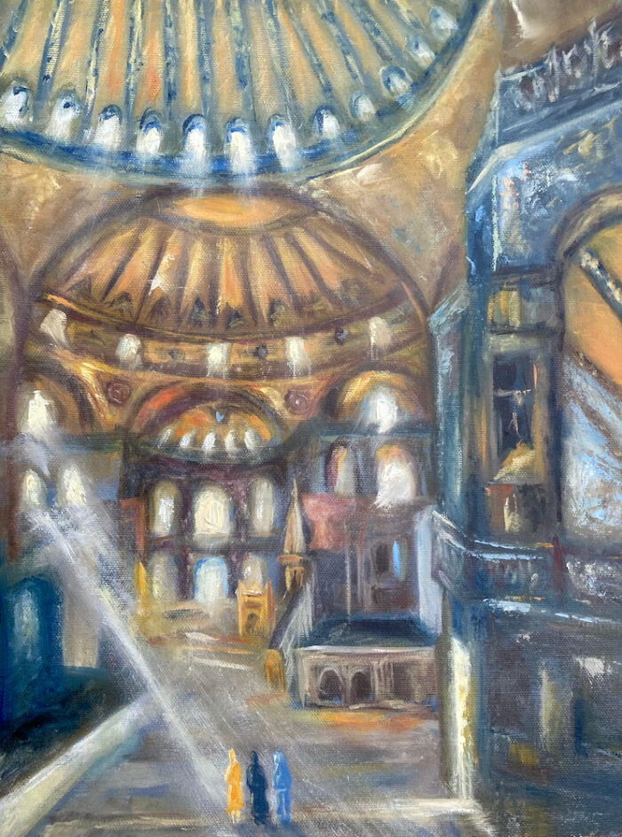 Hagia Sophia and the three prophets, oil on canvas, 30x40 cm, 2022