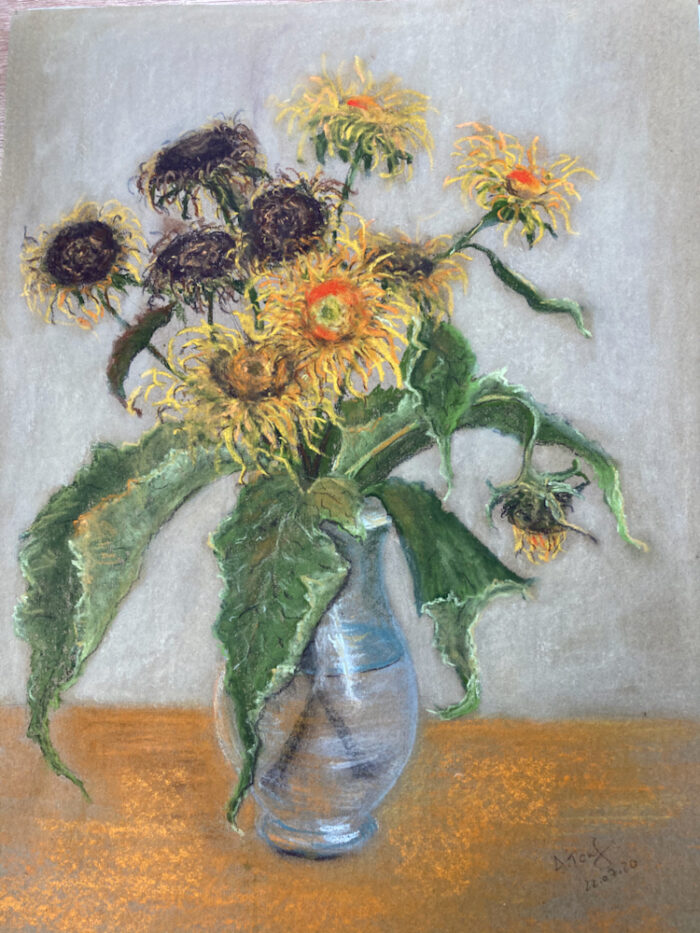 Hommage á van Gogh (1), pastel on pastelpaper, 30x40 cm, 2020