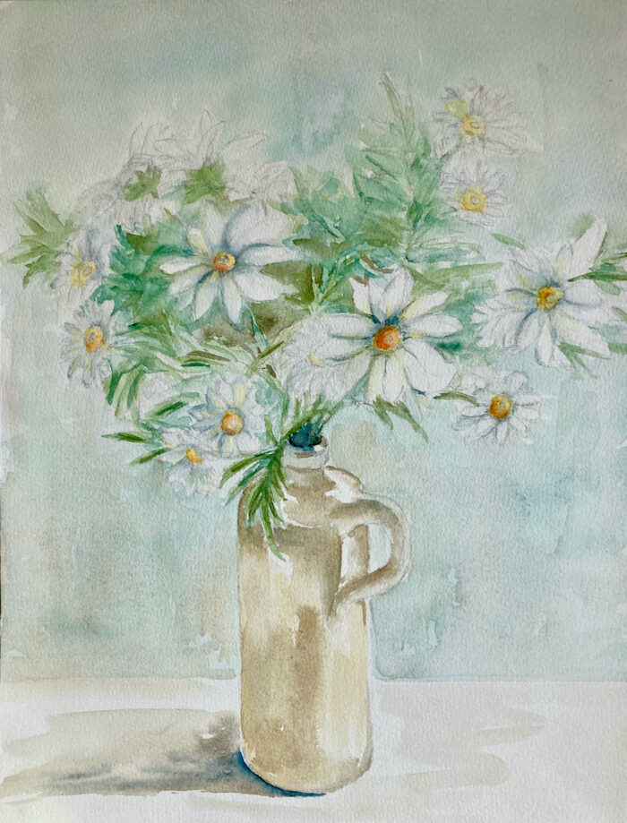 Margerethen, watercolour on paper, 40x50 cm, 1995