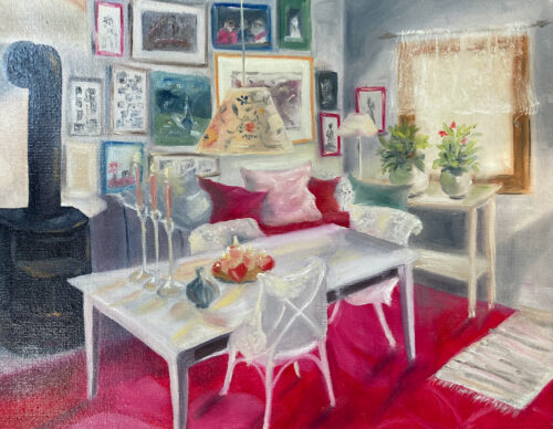 My dining room winter 2020, oil on canvas, 40x50 cm, 2020