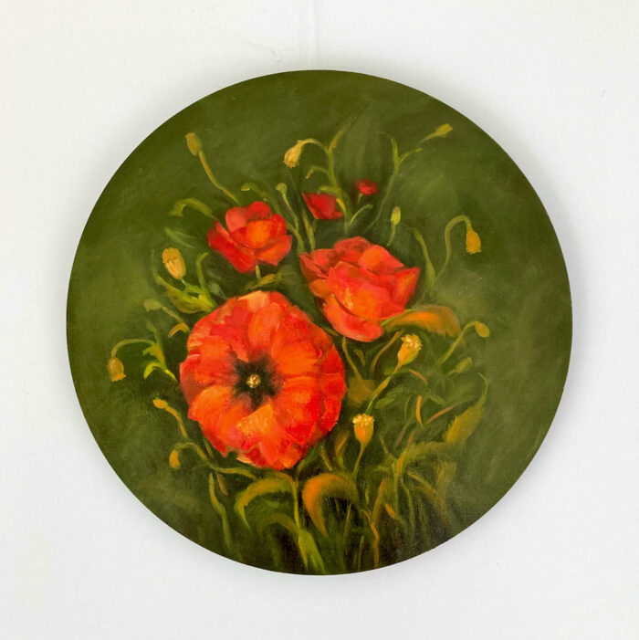 Red poppy, oil on canvas, 50 cm round, 2021.jpeg