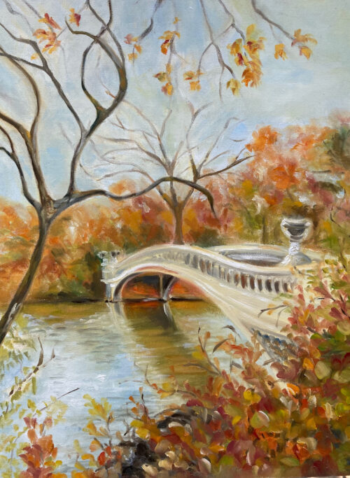 Somewhere in Central Park NY, oil on board, 30x40 cm, 2022