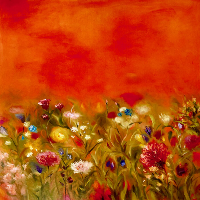 The meadow of my childhood II, oil on canvas, 80x80 cm, 2022