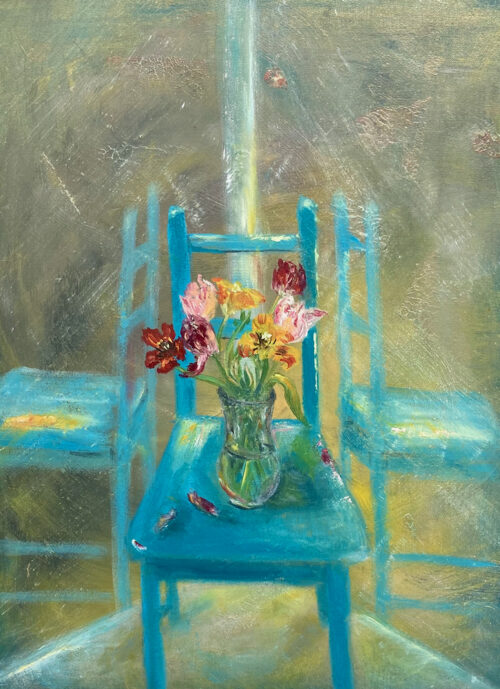 The blue Chair, oil on board, 30x40 cm, 2022