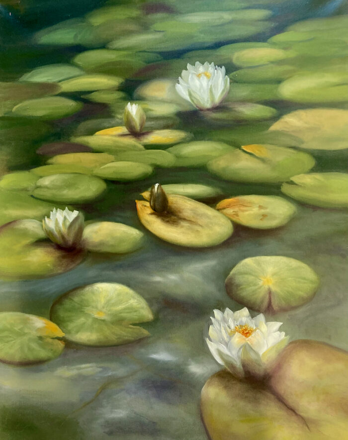 Waterlilies in my pond (II), oil on canvas, 80x100 cm, 2021