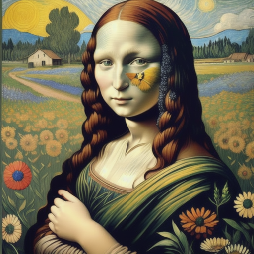 Mona LIsa nach van Gogh KI